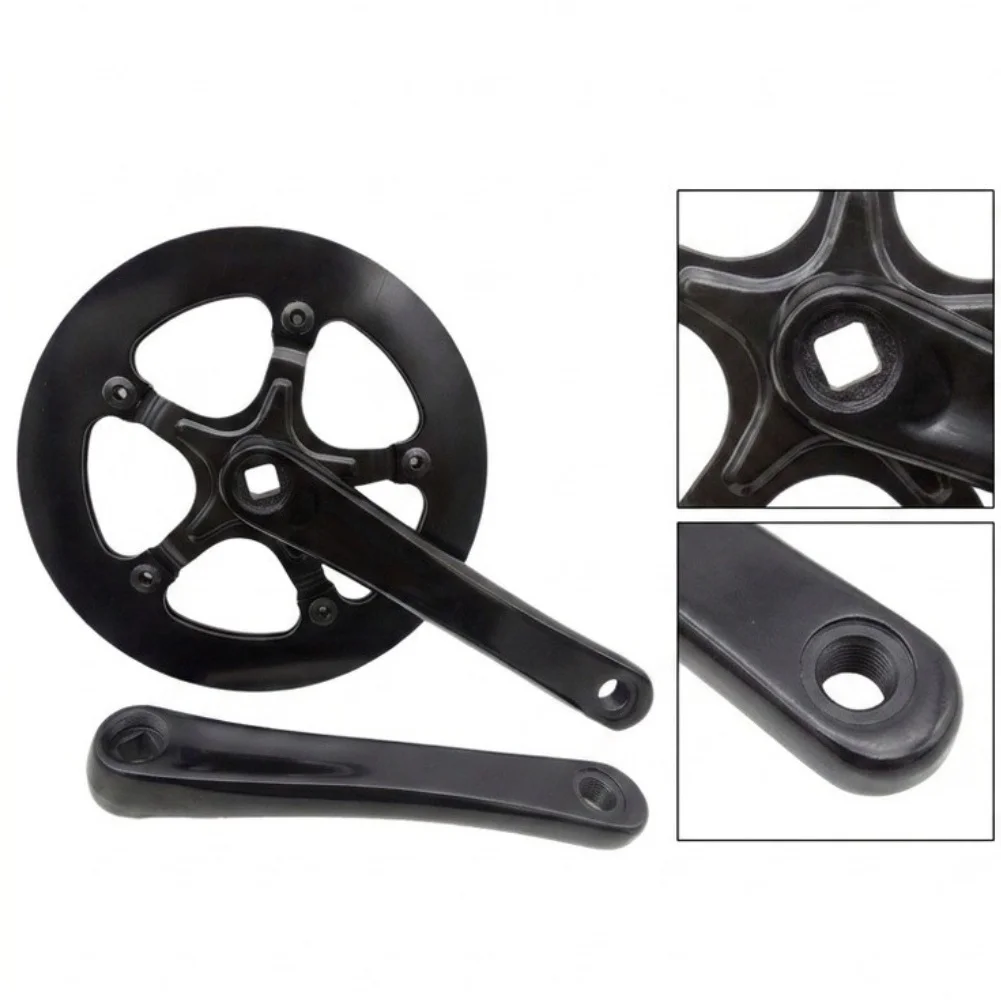 Aluminum Alloy Crank Arm 44T Square Taper Crank 855 Grams Total Weight 44-tooth Configuration Replaceable Steel Disc Platter