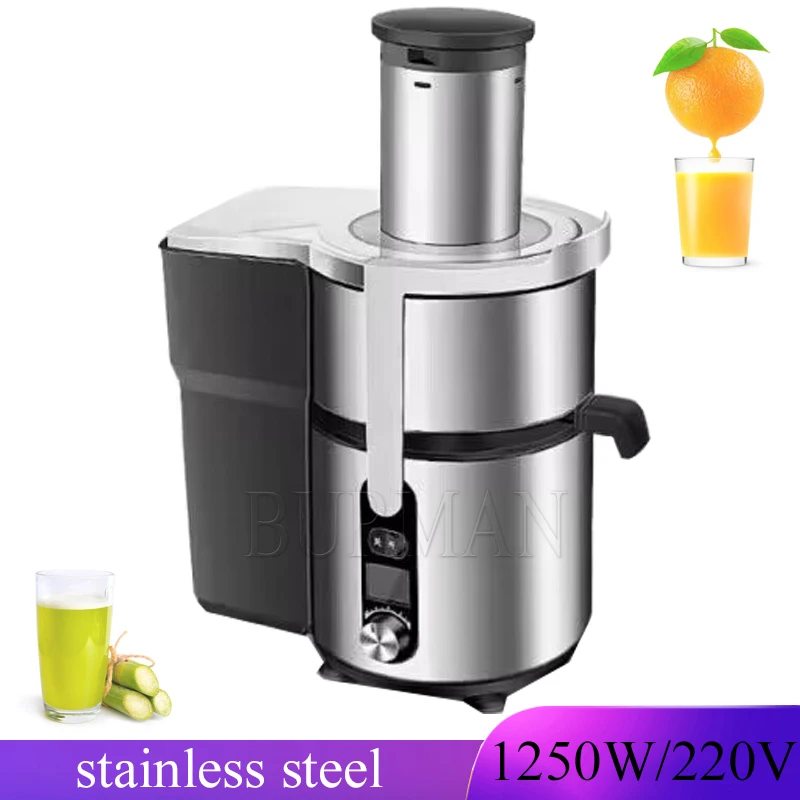 Mesin Juicer elektrik ekstraktor jus sayur buah portabel 1250W 5 kecepatan untuk dapur rumah