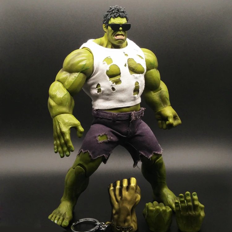 

The Avengers 2Styles Hulk Action Figure PVC Action Figures Toys Real Clothes Ver. Hulk Collectible Model Dolls 26 CM W17