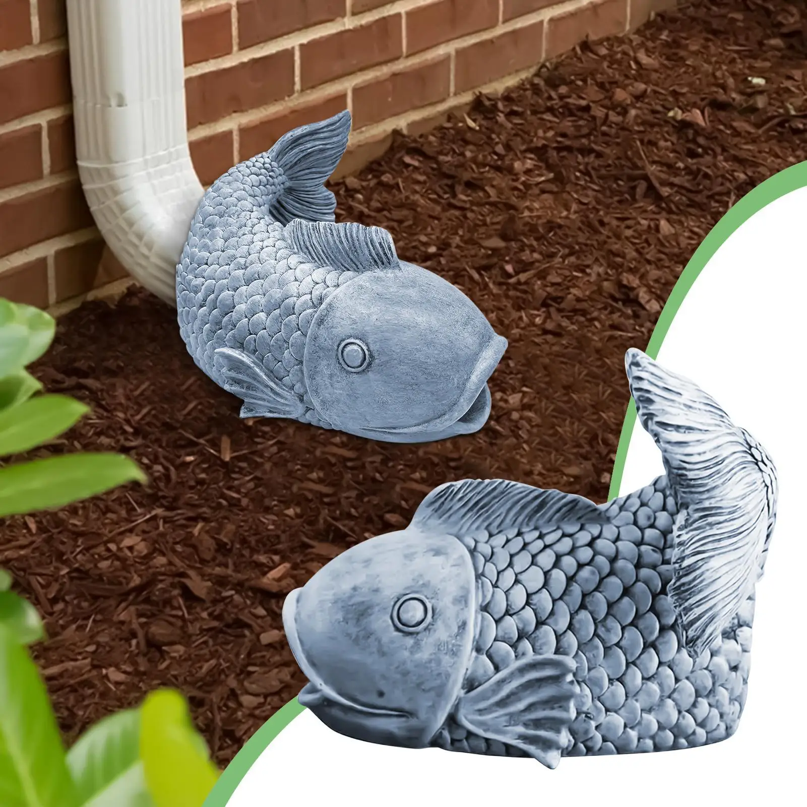 Gutter Spout Realistic Fish Sculpture Gutter Diverter Resin Extension Block Watering Solution For Yard Patio Residential Lawn