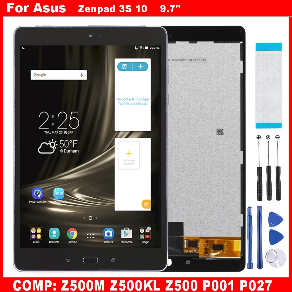 

ЖК-дисплей 9,7 дюйма для Asus Zenpad 3S 10, Z500M, Z500KL, Z500, P001, P027, сенсорный экран, дигитайзер, стекло в сборе, запасные части