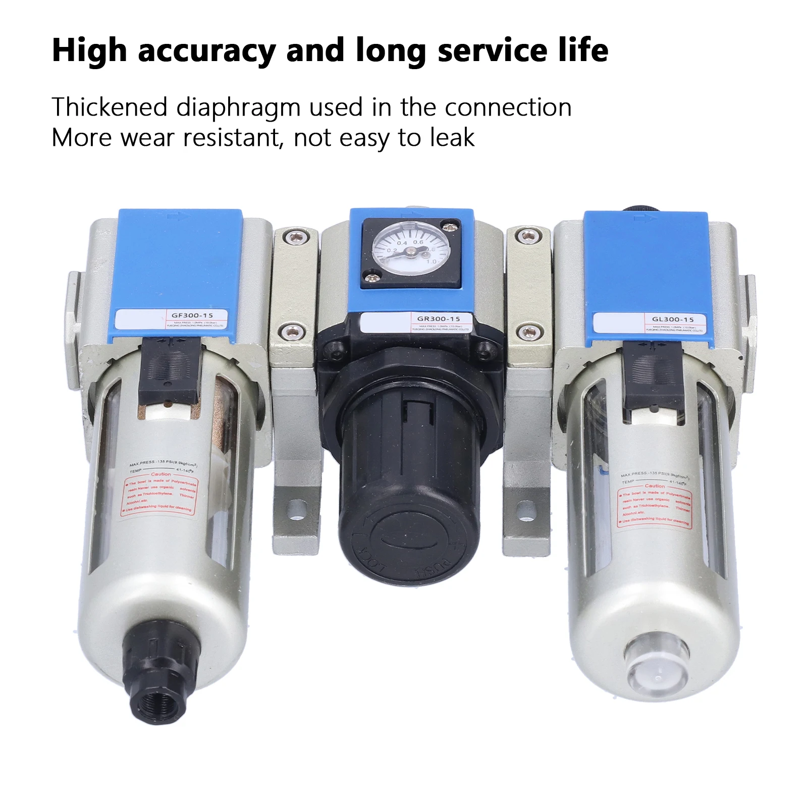 Regolatore di pressione dell'aria Filtro dell'aria pneumatico Regolatore di pressione Trattamento del compressore Lubrificatore PT 1/2 GC300-15 Pneumatico