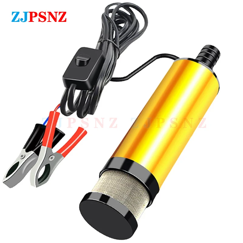 12V 24V Car Electric Oil Pump For Auto Pumping Diesel Oil Water Submersible 32L/Min Fuel Transfer Pump Aluminum Alloy Shell 51MM