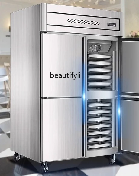 

Four-Door Baking Tray Freezer Commercial Refrigerator Air-Cooled Freezer Tray Cabinet Dual-Temperature Cake Tray Cabinet