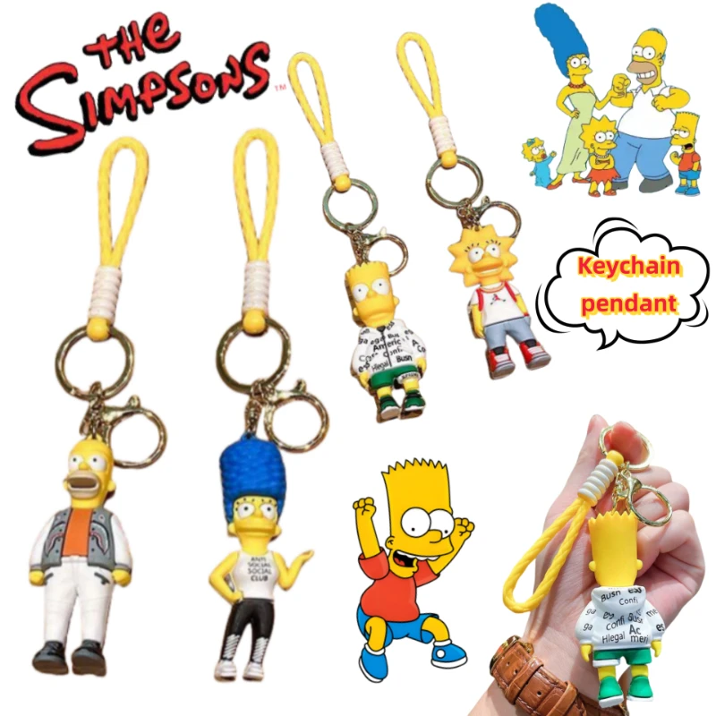 

The Simpsons creative cartoon three-dimensional doll keychain school bag backpack exquisite decorative pendant gift wholesale