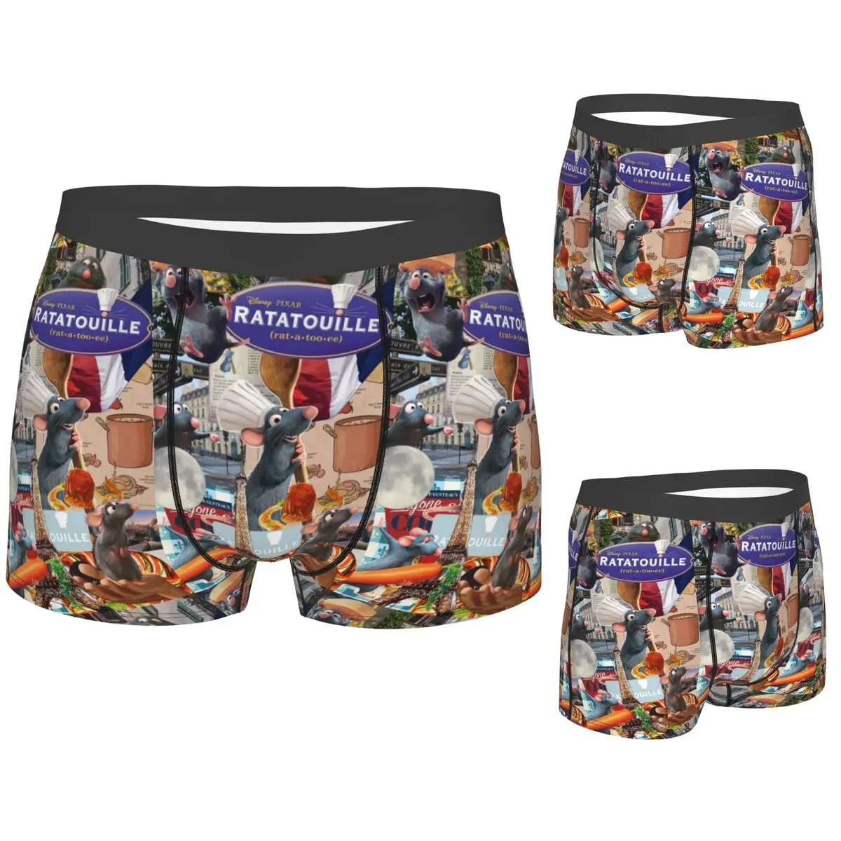 

Boxer Underpants Shorts Ratatouille Cartoon Panties Men Ventilate Underwear for Homme Man Boyfriend Gifts