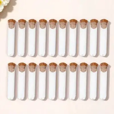 

40Pcs Test Tubes Plastic Tubes with Corks for Scientific Experiments Durable Smooth Surface Easy to Clean Home School Lab