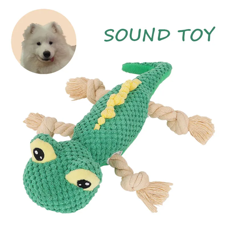 Squeaky Sound Dog Toy, Chameleon Interactive Rope Toys, Bite-resistant, Cleaning Tooth, Sound Pet, Puppy Accessories