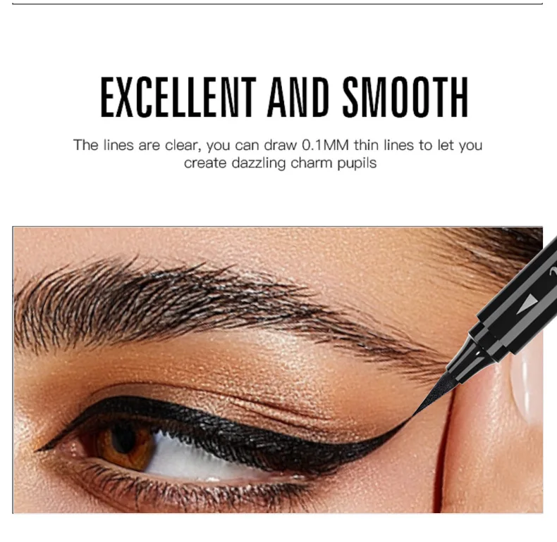 Waterproof Lazy Eyeliner Pencil 24H Long-Lasting Precision Black Liquid Eye Liner Pen Makeup Quick-Dry No Blooming Cosmetic Tool