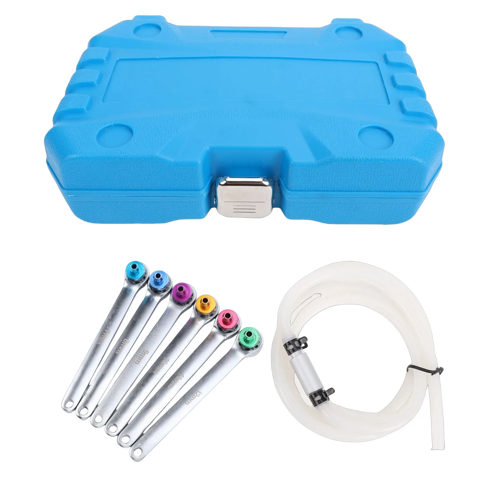 

7pcs Brake Bleeder Wrench Set 7 8 9 10 11 12mm Brake Bleeding Wrench Kit with Check Valve Hose for Vehicles