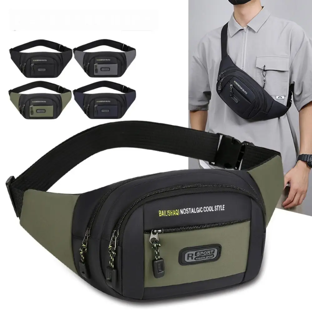 

Oxford Men Waist Bag Anti-theft Multi-layer Sports Mobile Phone Bag Large Capacity Business Cashier Wallet Chest Bag