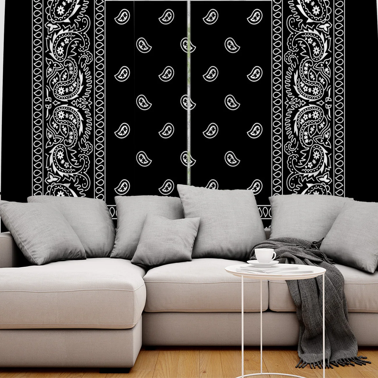 Bandana Pattern Window Curtains Living Room Outdoor Fabric Drapes Curtain Home Decor