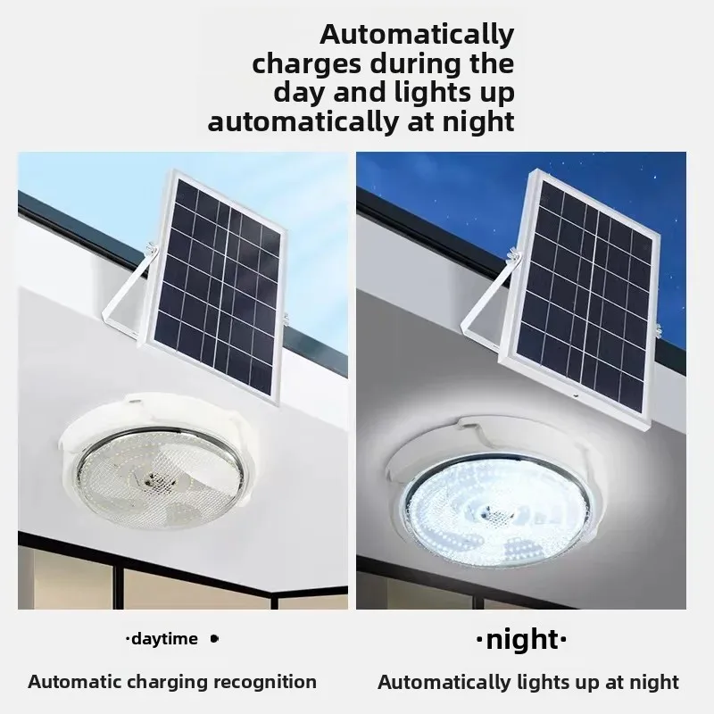 Solar LED Ceiling Light, High‑Power 500W Solar Lamp for Indoor Bedroom Home & Outdoor Courtyard Exterior Lighting Decoration