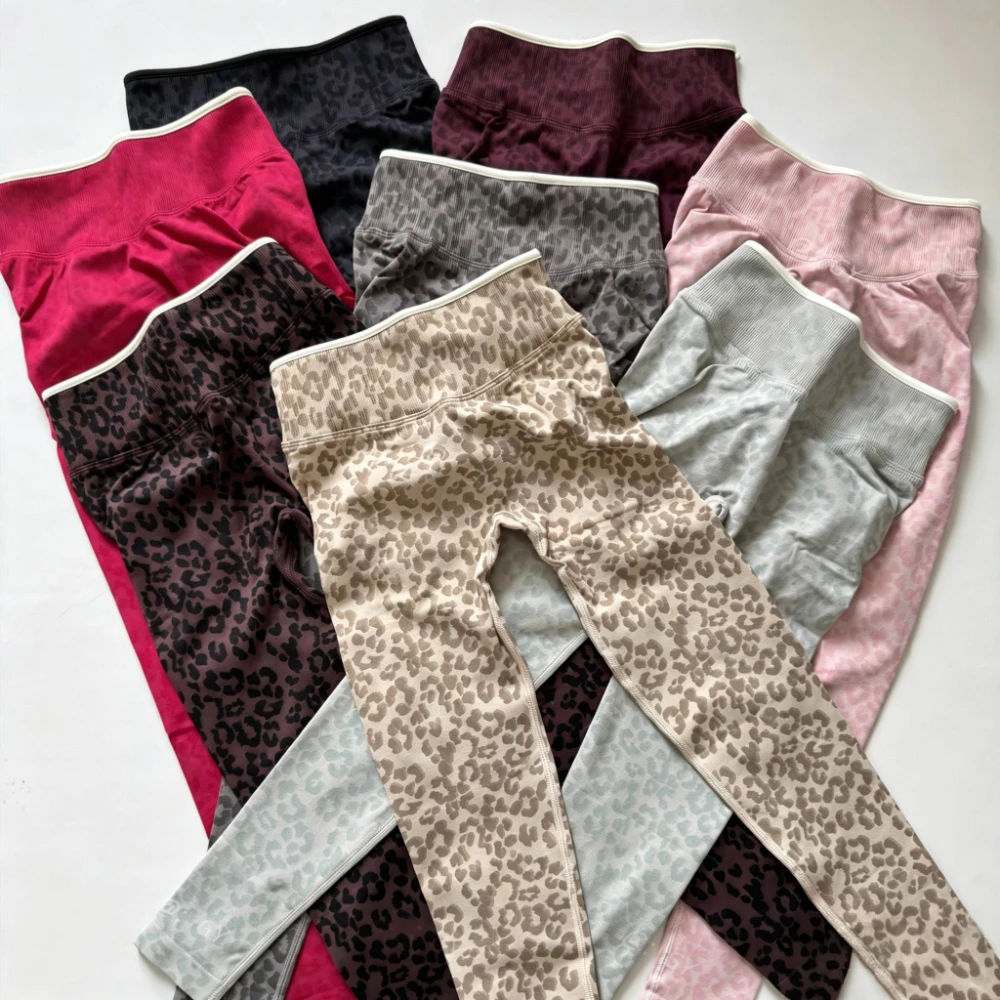 Seamless Leopard Print Leggings Women Sculpt Scrunch Gym Leggings Push Booty Tights Yoga Pant Fitness Sportswear Workout Clothes