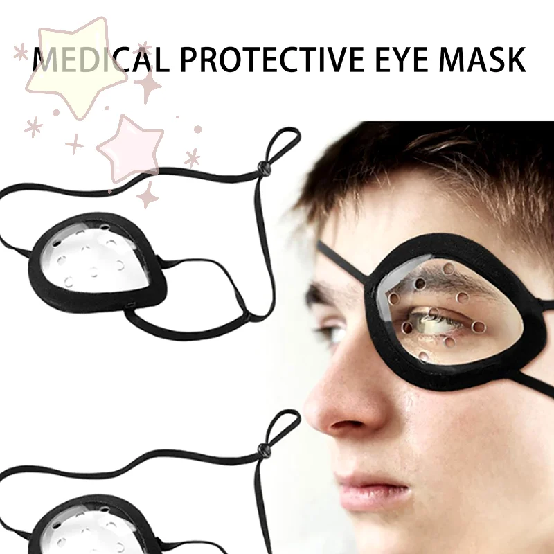 Mascarilla de ojos transparente porosa para cirugía post oftálmica, cubierta de protección contra colisiones con comodidad de ribete suave