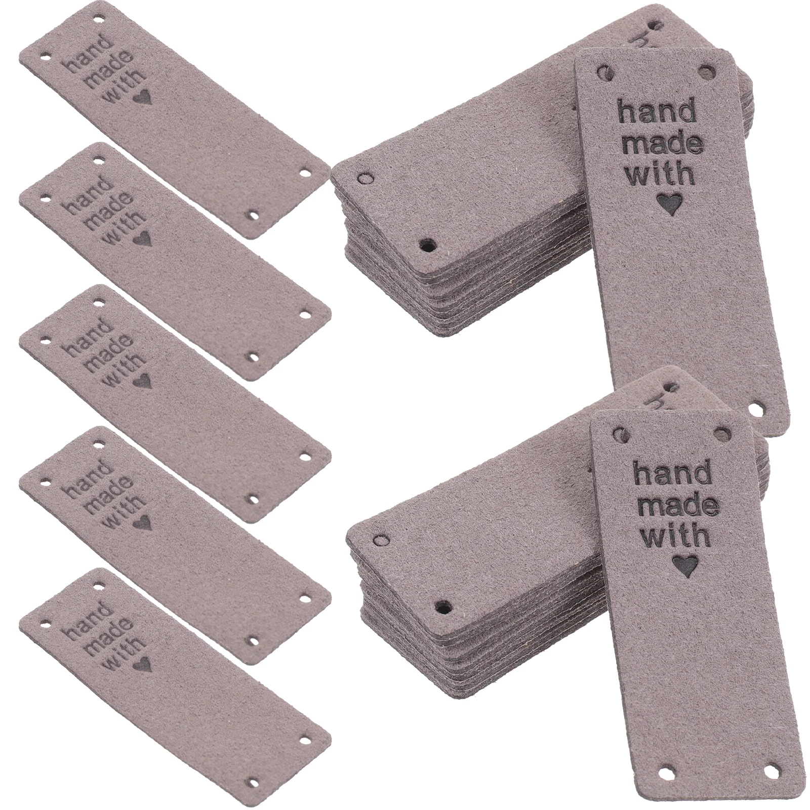 

50 Pcs Handmade Letter Labels Crochet Tags for Sewing Items Embossed Clothing DIY Craft Gifts