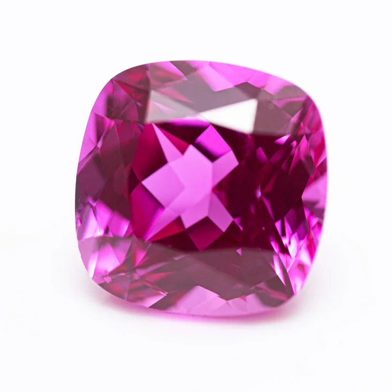Top Lab Grown Sapphire Square Cushion Hot Pink VVS1 Selectable AGL Certificate for Charms Beads Diy Jewelry Making Materials