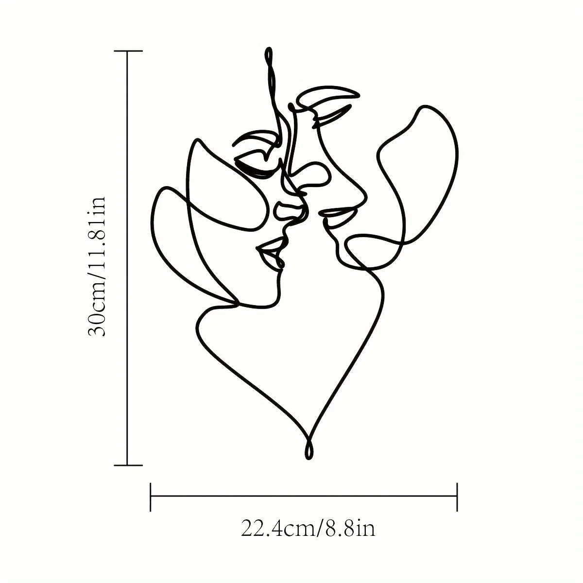 1pc Unique Metal Wire Wall Art with Two Faces Inside Heart Design - Perfect Gift for Birthdays, Christmas, and Home Decor