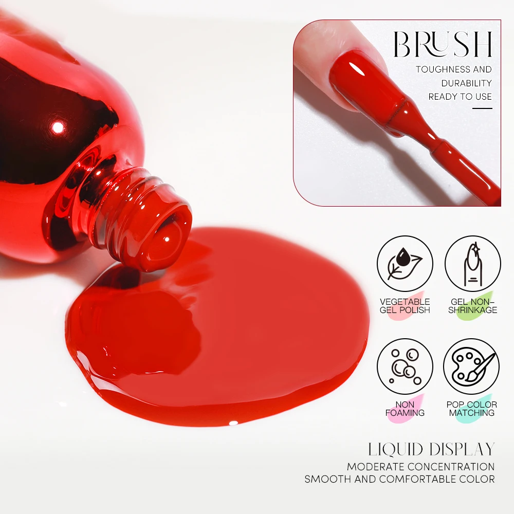 AS สีแดงเจลเล็บชุดคริสตัลกึ่งถาวรชุด Soak Off UV GEL เคลือบเงา 30 สีเล็บเล็บเชอร์รี่ Rose Red Vernis