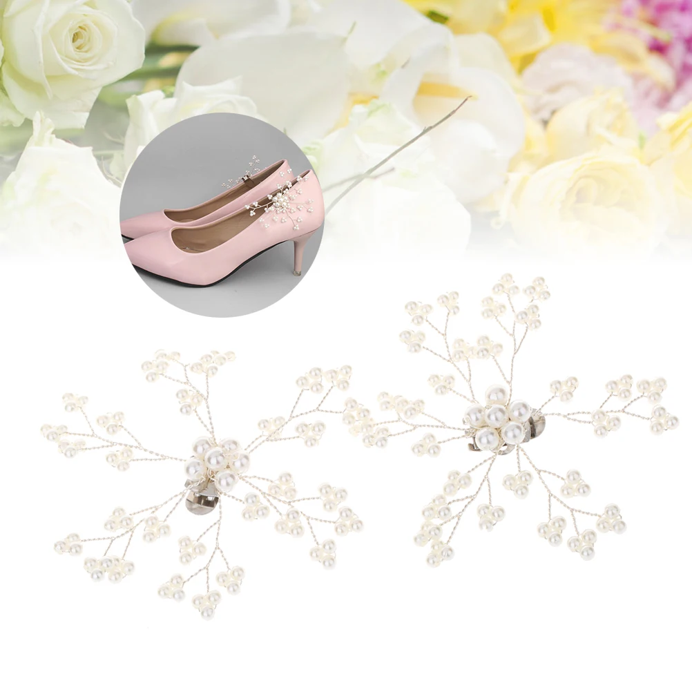 

Pearl Buckle Shoe Clips Accessories for Wedding Decor DIY Fashion Elegant Brooch Bright Color Pearl Shoe Decoration