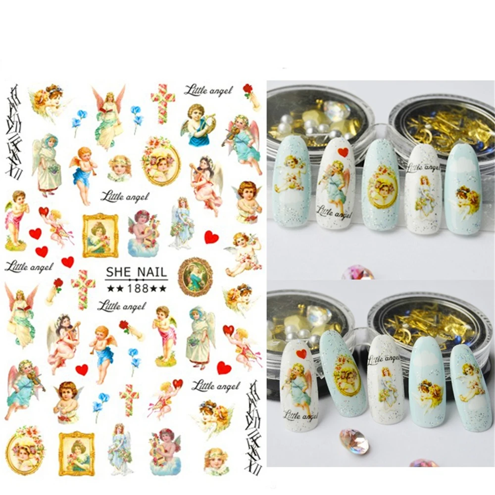 SHE-189 Angel cupid christian jesus 3D Back glue Nail decal Nail sticker Nail decoration Nail art Nail tool  Nail ornament