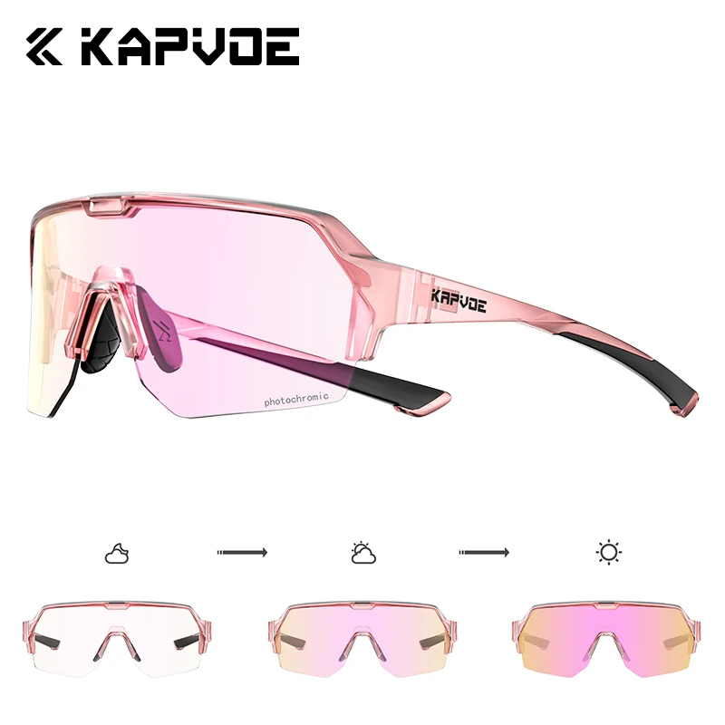 KAPVOE Neue Photochrome Sportbrille Nachtreitausrüstung MTB Fahrrad Racing UV400 Fahrradbrille Outdoor Camping Maske 6