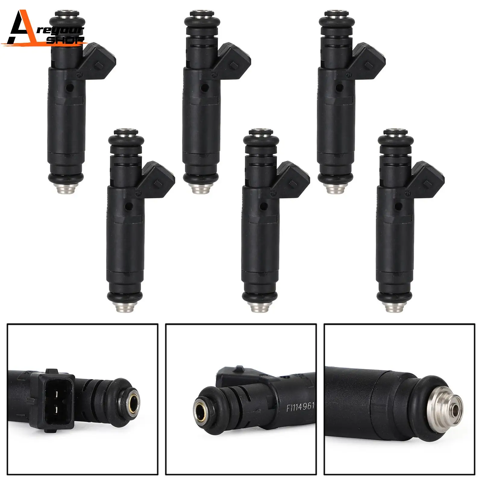 Areyourshop 6pcs Fuel Injectors For BMW 325i 325is 525i 535i M5 735i 735iL 325iX 530i 525iT 635CSi M5 M6 107-961 Car Auto Parts