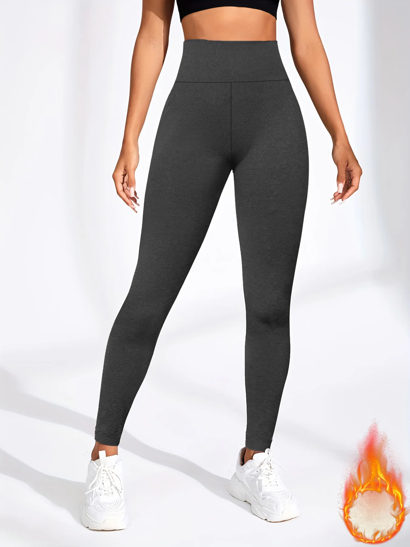 2026 New Arrival Dark Grey Women's High Waist Compression Leggings Tummy Control Stretchy Yoga Pants for Yoga Pilates Running Cy