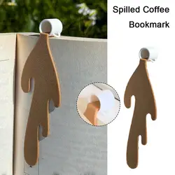 Cute Spilled Coffee Bookmark Corner Marker For Reading Funny Bookmarks Book Marks For Reading Corner Bookmark Accessories