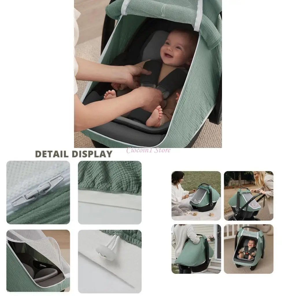 

Y1Ub детское автомобильное сиденье с двойным окном и дышащей хлопчатобумажной марлейской тканью