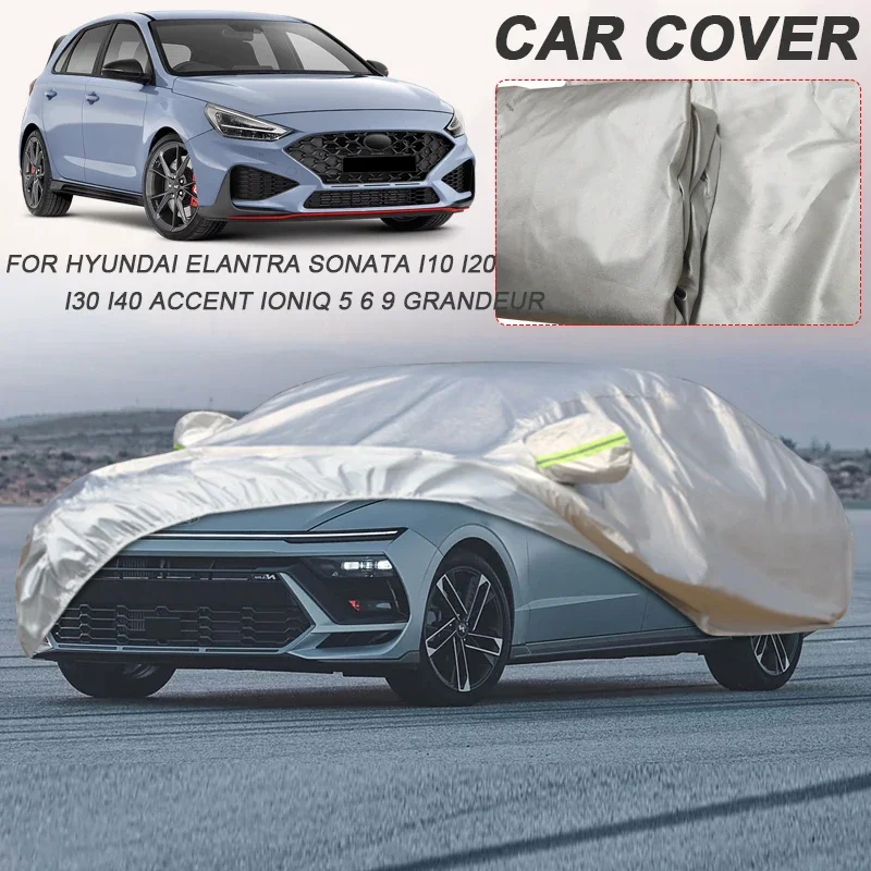 Car Anti-UV 210T Polyester Cover For Hyundai Accent Solaris Elantra Avante Grandeur Sonata Veloster I10 I20 I30 I40 IONIQ 5 6 9