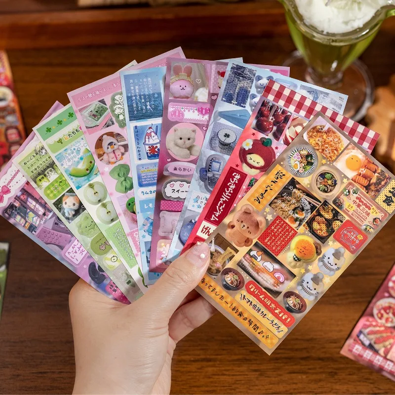 

Набор наклеек с милыми мультяшными животными в ретро-стиле для дневников, телефонов, открыток, скрапбукинга и коллажей