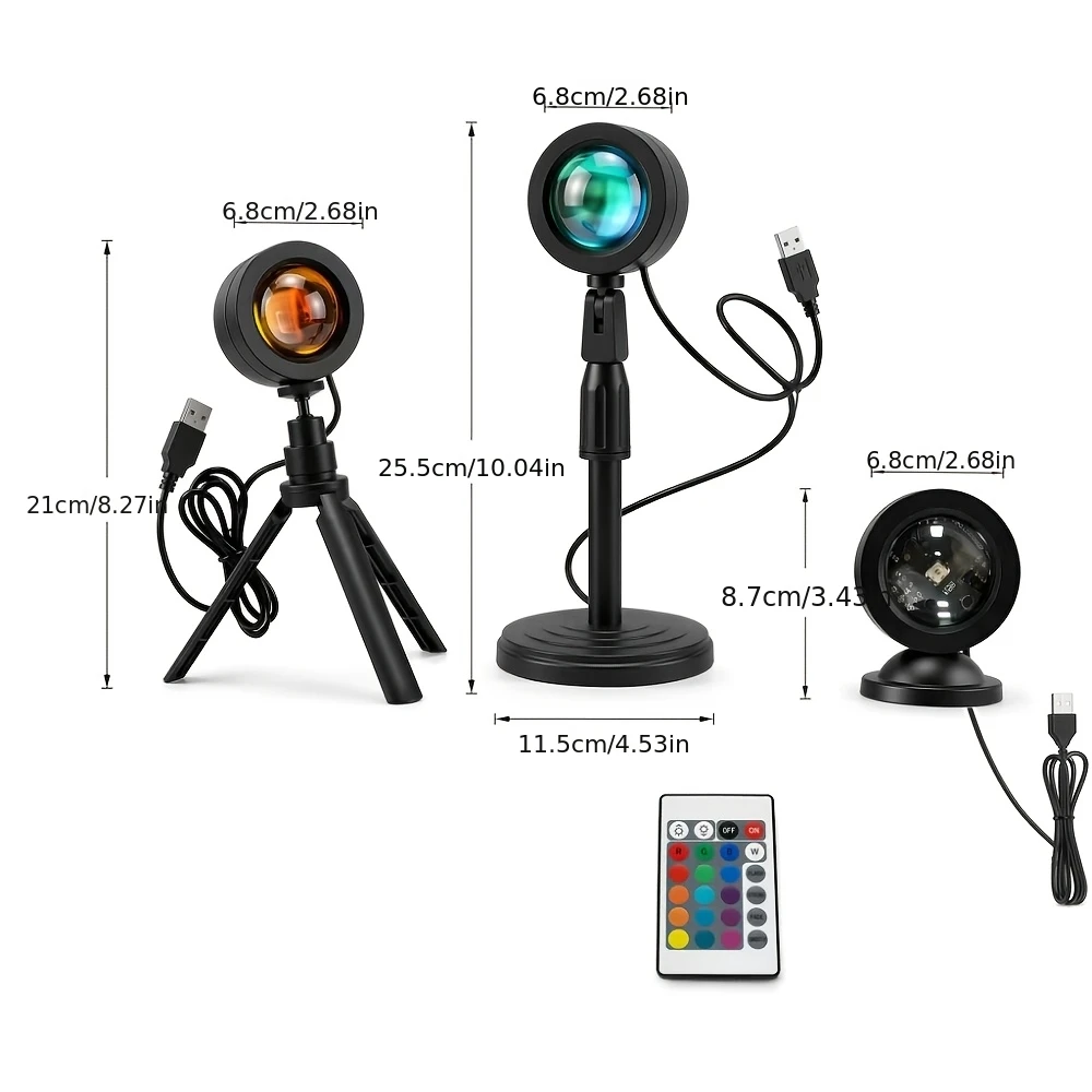 RGB-Projektorlampe, USB, 5 V, Nachtlicht mit Fernbedienung, 16 Farben, für Party-Dekoration, Schlafzimmer, Weihnachtsbeleuchtung