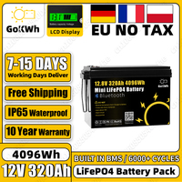 GoKWh EU 12.8V 320Ah LiFePO4 Battery 100% Capacity 8000 Cycles With Bluetooth 4S 200A BMS For RV Boat Golf Cart Forklift NO TAX