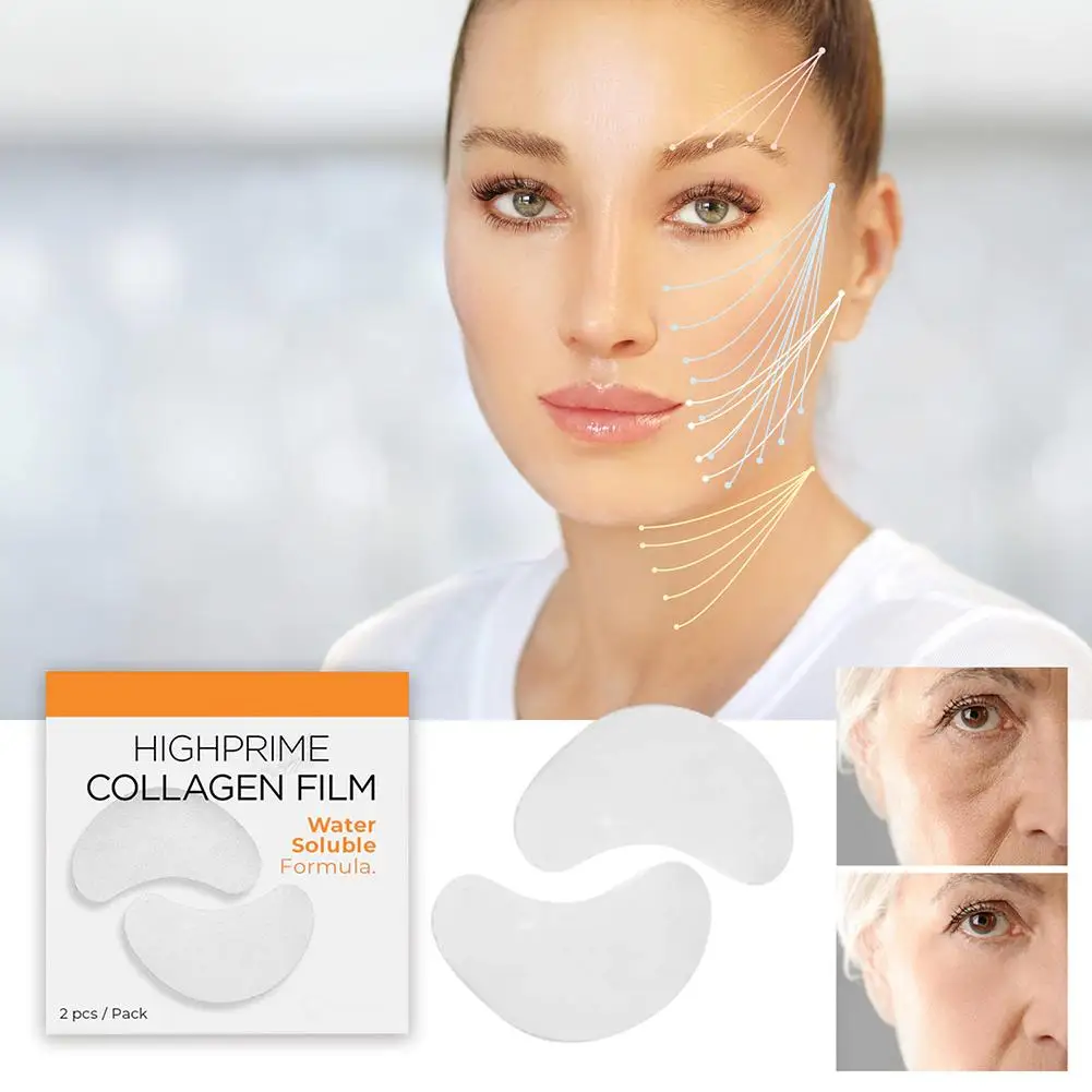 1pair Highprime Collagen Soluble Film Anti Aging Wrinkles Remove Dark Circles Nourish Mask Moisturizing Lift Firming Skin Care