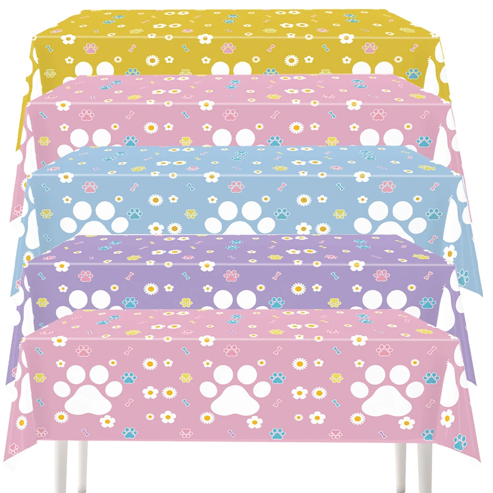 Table Cloth Disposable - 1 Pieces of Cute Dog Paw