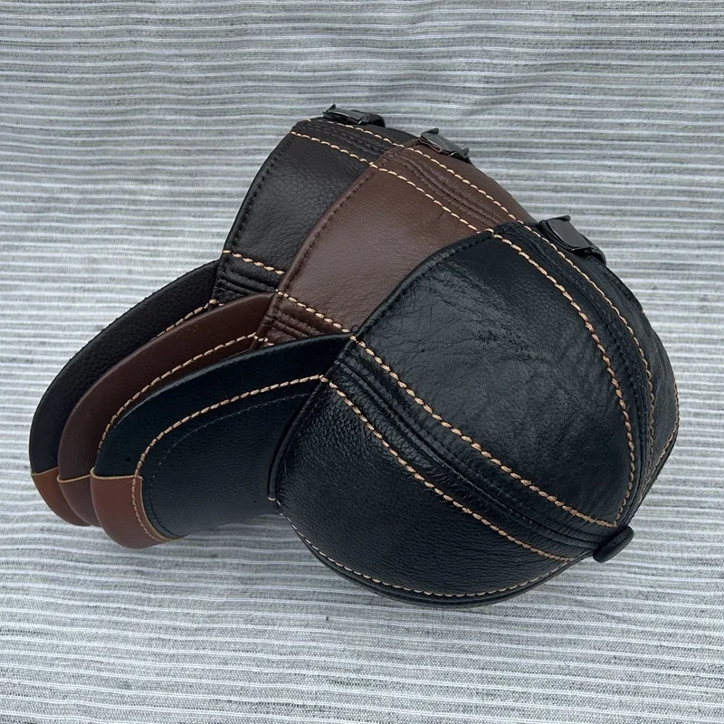 Winter Men's Baseball Cap: Thick, Fleece-Lined, Warm Cotton Cap for Middle-Aged and Elderly Men, Round-Top Baseball Cap