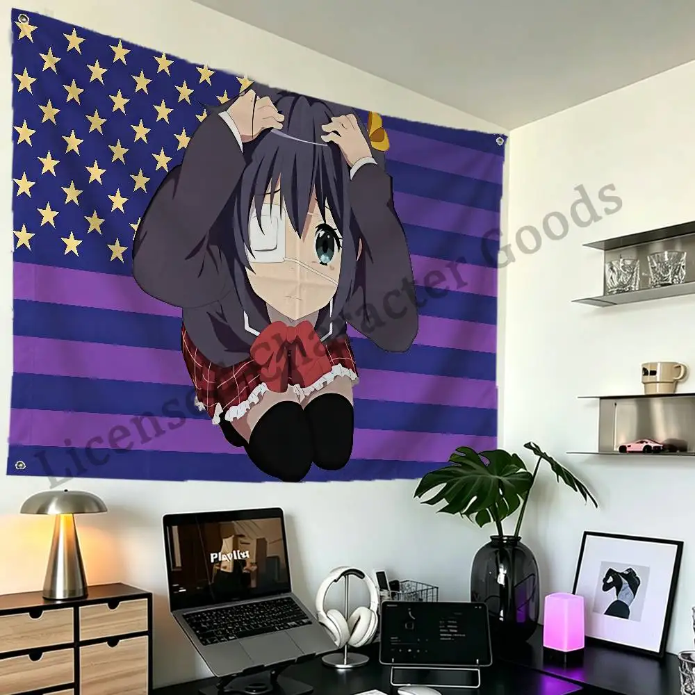 R-Rikka T-Takanashi Flag 3x5FT Printed Fan Slogan Banner Support Flag Large Small Size Indoor Outdoor Decor