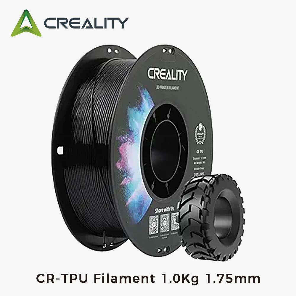 Creality CR-TPU 3D Printer Filament 1.0Kg 1.75mm Soft Adhesive with High Elastic 3D Printing Material