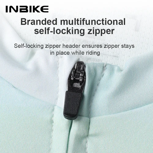 Imagen 2 del producto INBIKE-Camiseta de ciclismo profesional para hombre, camiseta de ciclismo de manga larga con cremallera completa, camiseta transpirable para ciclismo de montaña con 3 bolsillos
