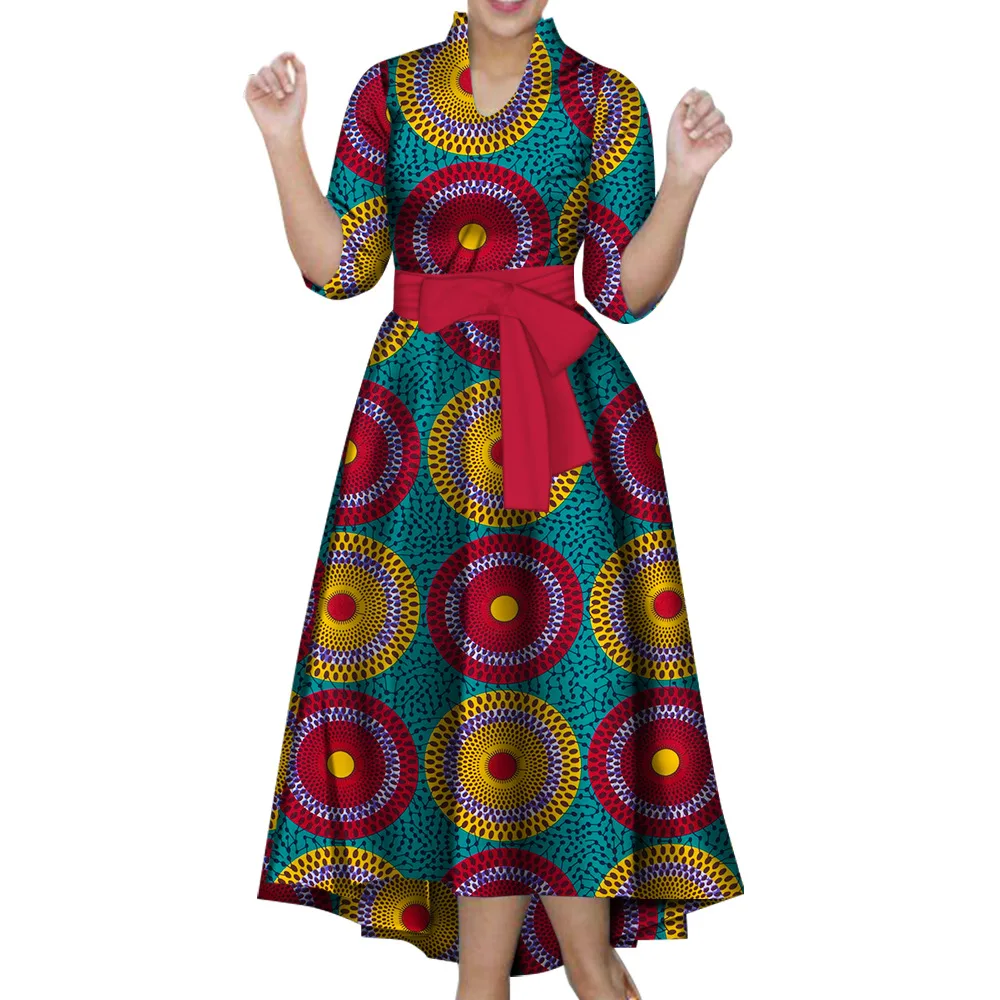 

Fashion Ankara Maxi Long Dress Women Party Printed Mermaid Long Vintage Retro Large Size African Event Celebrate Gown New