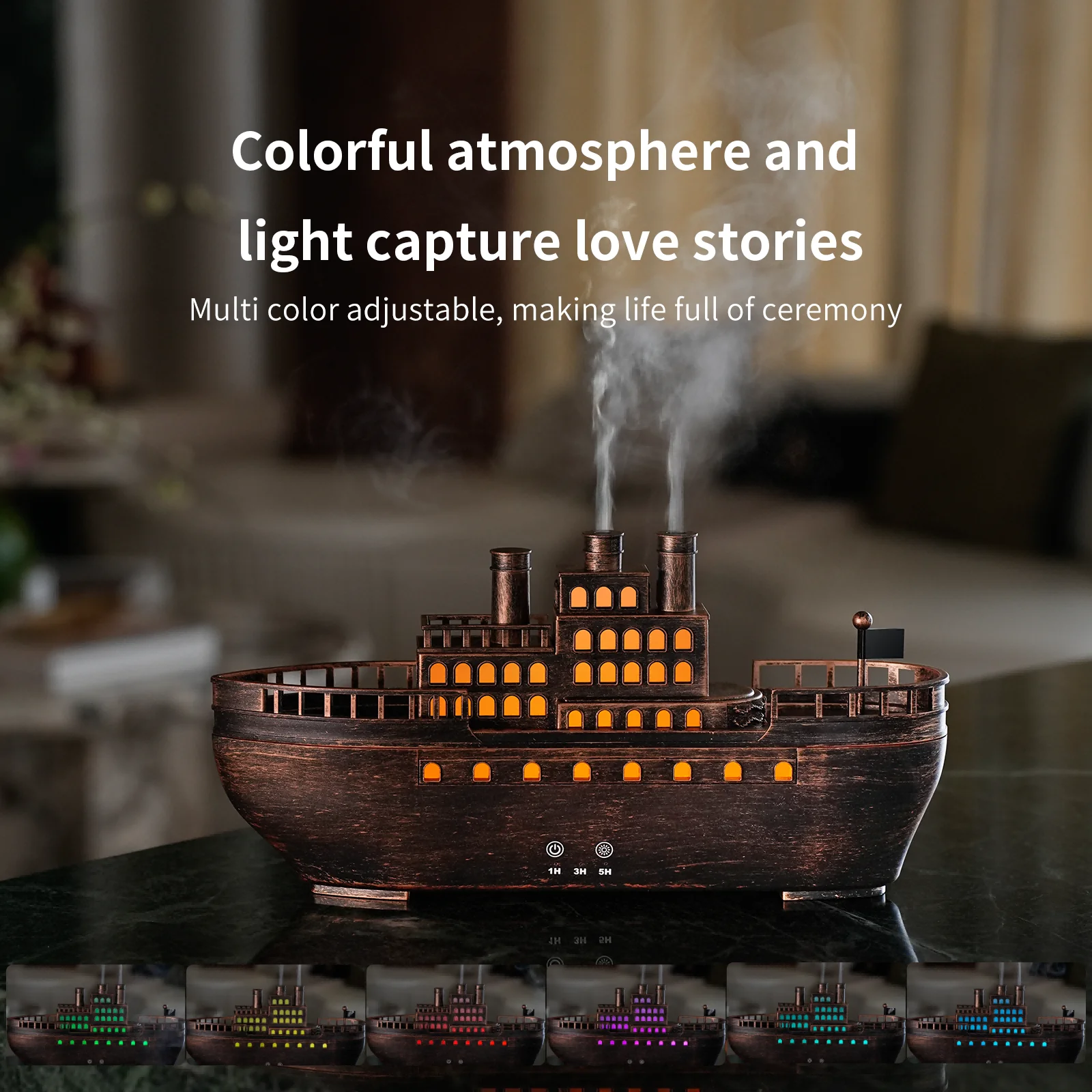 2026 New Ship Air Humidifier, Colorful Flame Effects, Quiet Fine Mist, 3-level Timing – Essential Oil Diffuser for Home, Office - view 4