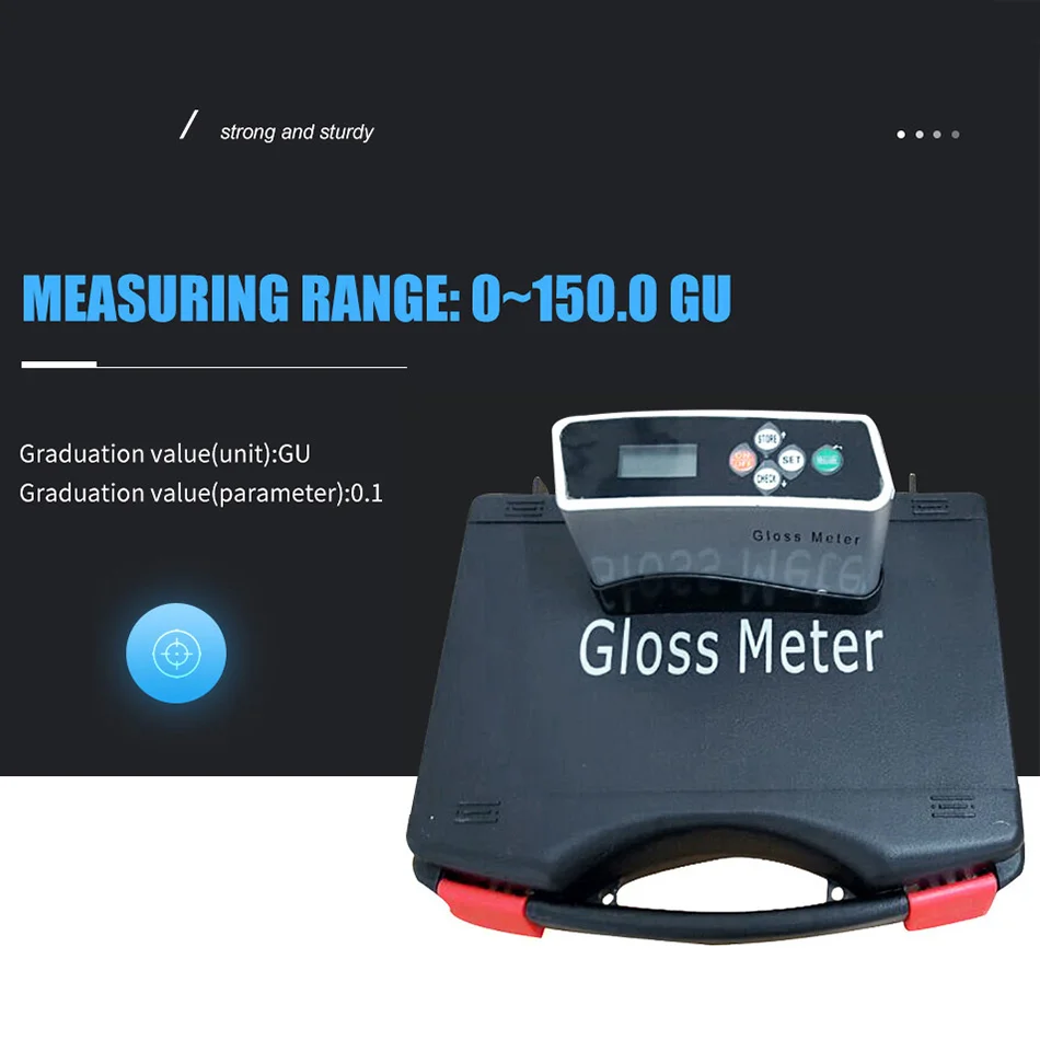 Imagem -03 - Precisão 150.0 gu Glossmeter Digital Medidor de Brilho Tinta Metal Fotômetro Telha Pedra de Bambu Papel Plástico Glossmeter Alta