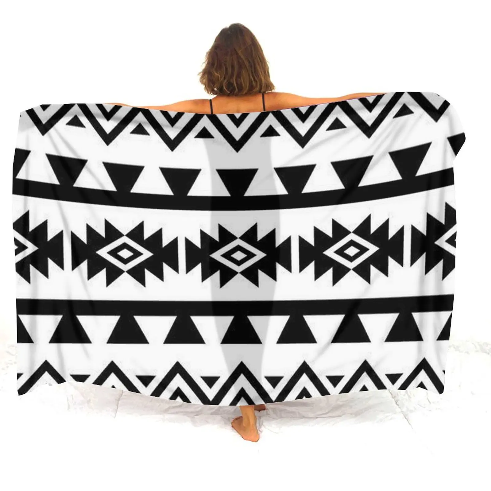 

Aztec Beach Sarong Salon Shawl Salon Apron Tribal And Ethnic Style Pattern Sarong Scarf Can Be Customized