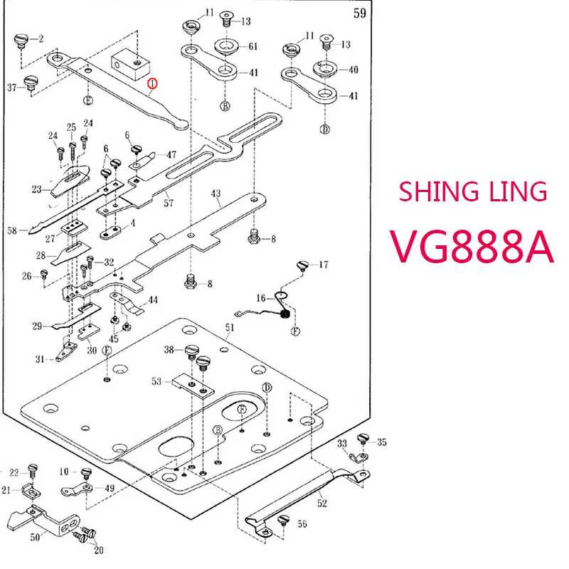 Sewing Machine Parts KNIFE HOLDER ASSEMBLY For SHING LING VG 888A 3100512 3150013 Original Accessories Automatic Thread Trimming