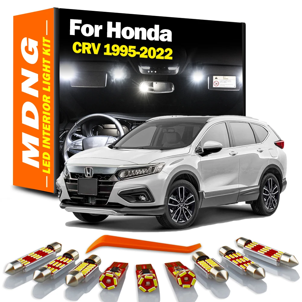 MDNG For Honda CR-V CRV 1995-2017 2018 2019 2020 2021 2022 LED License Plate Bulb Interior Dome Map Trunk Light Kit Accessories