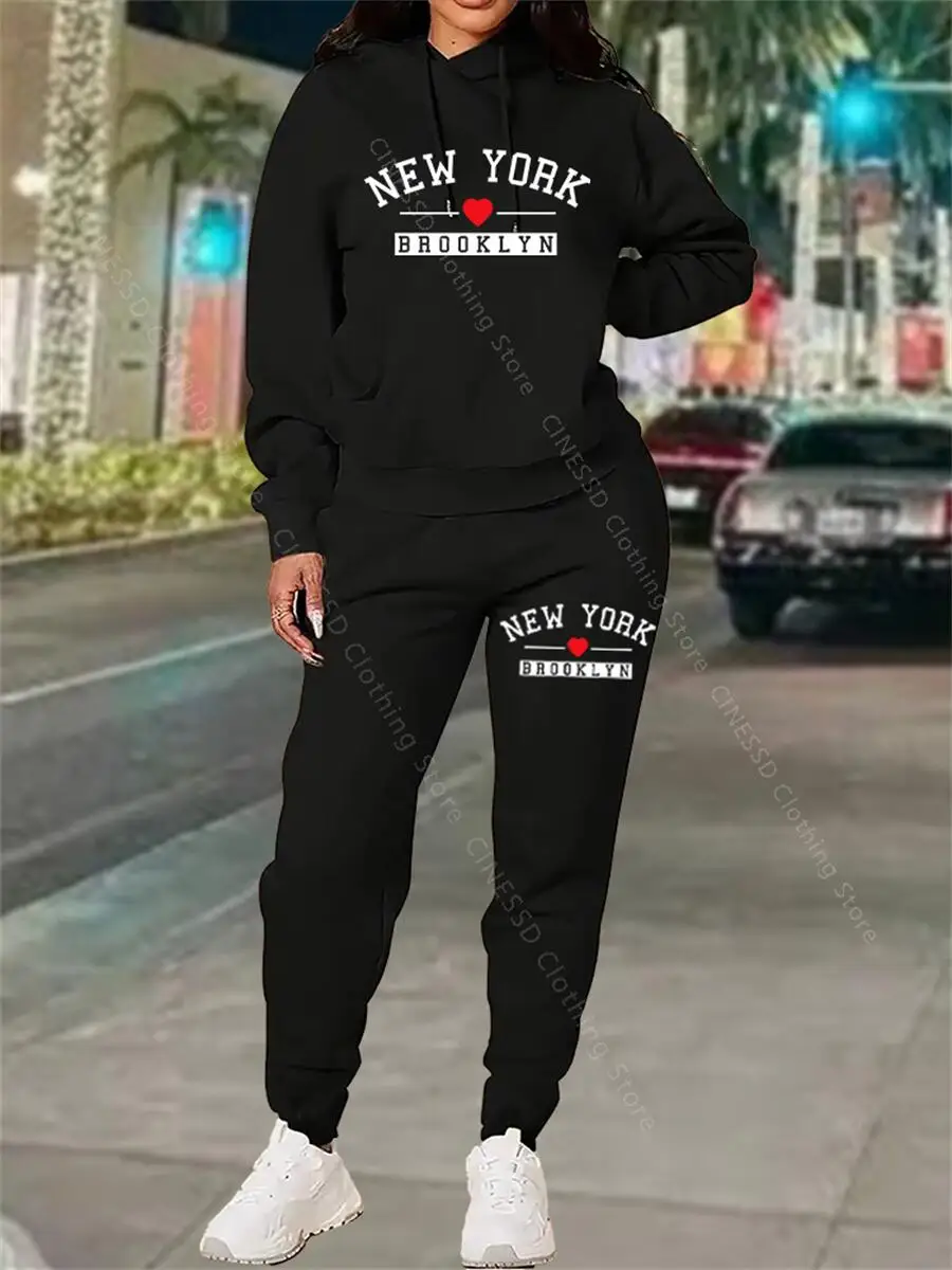 Women's Pants Sets Hoodies Pants Outfits Autumn Winter High Quality Sweatshirt Sweatpant Sportswear Sports Suit Women Tracksuit