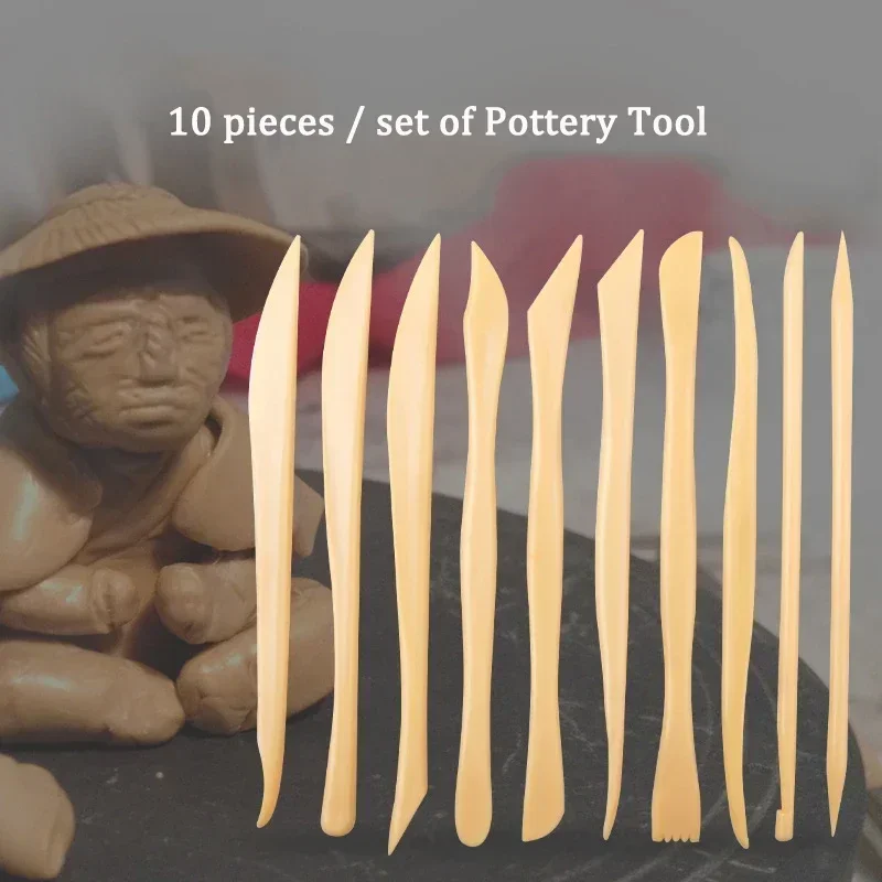 10pcs/set Clay Sculpting Tool Wax Carving Pottery Tools Plastic Carving Sculpture Shaper Polymer Modeling Clay Tools