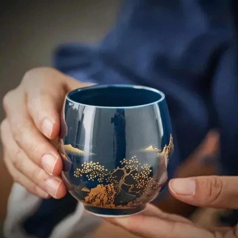 1pc Japanese-style Simple Master Mug Ceramic Tea Bowl Cup Household Jilan Simple Ceramic Large Teacup Tea Set for A Single Cup view 4