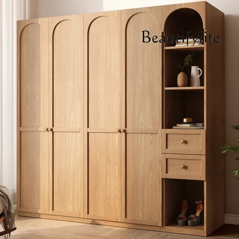 

S Doorable Elegant Wardrobes Wood Nordic Armoire Household Clothes Wardrobe Storage Drawers Luxury Guarda Roupas Bedroom Furnitu